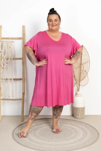 Lekka Sukienka trapezowa JENIFER różowa Plus Size 48/54