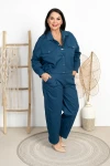 Kurtka Bomberka na wiosnę 100% bawełna KARLY petrol Plus Size 42-52