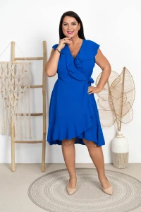 Kopertowa Sukienka Wiązana GINNI chabrowa Plus Size 42/48