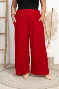 Szerokie Spodnie KULOTY PORTE czerwone Plus Size 48/54