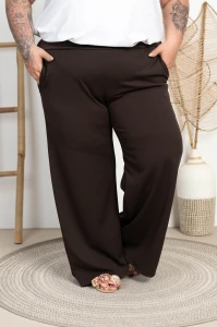 Szerokie Spodnie KULOTY PORTE czekoladowe Plus Size 48/54
