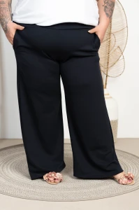 Szerokie Spodnie KULOTY PORTE granatowe Plus Size 48/54