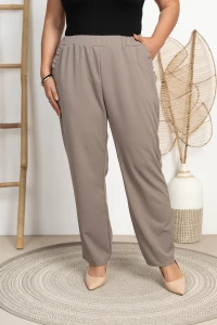 Spodnie materiałowe w gumę PORTO siwe fango Plus Size 46/52
