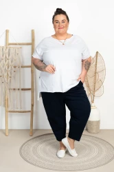 Bluzka Laserówka TOY biała Plus Size 46/54