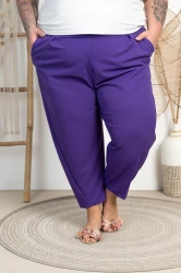 Eleganckie Spodnie Baloons DEVINE fioletowe Plus Size 44-54