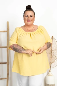 Tunika Hiszpanka Muślinowa ONYX żółta Plus Size 50/56