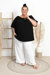 Tunika Hiszpanka Muślinowa ONYX czarna Plus Size 50/56