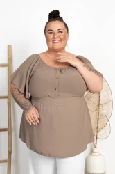 Bluzka literka A KESHA fango Plus Size 46/54