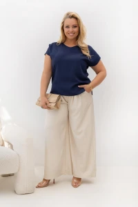 Bluzka pod żakiet TELINA granatowa Plus Size 44-56