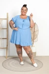 Kombinezon Sukienka z szortami WILD niebieski Plus Size 46/54 