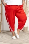 Spodnie Baloons z paskami DEVINE czerwone Plus Size 44-58