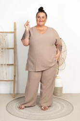 Tunika Muślinowa OTELLO fango Plus Size 48/54