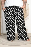 Kuloty Płócienko OTELLO czarne w grochy Plus Size 48/54