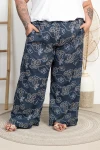 Kuloty Płócienko OTELLO jeans w kwiaty Plus Size 48/54