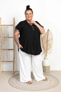 Bluzka Trapezowa PENELOPE czarna Plus Size 48/54