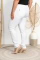 Spodnie w gumkę wysoki stan białe Plus Size 42 44 46 48 50 52 54 56 58 60