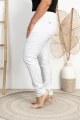 Spodnie w gumkę wysoki stan białe Plus Size 42 44 46 48 50 52 54 56 58 60