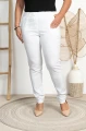 Spodnie w gumkę wysoki stan białe Plus Size 42 44 46 48 50 52 54 56 58 60