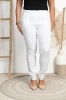 Spodnie w gumkę wysoki stan białe Plus Size 42 44 46 48 50 52 54 56 58 60