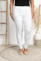 Spodnie w gumkę wysoki stan białe Plus Size 42 44 46 48 50 52 54 56 58 60