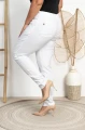Spodnie w gumkę wysoki stan białe Plus Size 42 44 46 48 50 52 54 56 58 60