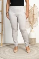 Spodnie w gumkę wysoki stan jasne siwe Plus Size 42 44 46 48 50 52 54 56 58 60
