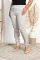 Spodnie w gumkę wysoki stan jasne siwe Plus Size 42 44 46 48 50 52 54 56 58 60