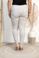 Spodnie w gumkę wysoki stan jasne siwe Plus Size 42 44 46 48 50 52 54 56 58 60