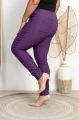 Spodnie w gumkę wysoki stan fioletowe Plus Size 42 44 46 48 50 52 54 56 58 60