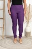Spodnie w gumkę wysoki stan fioletowe Plus Size 42 44 46 48 50 52 54 56 58 60
