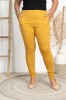Spodnie w gumkę MIKSA DŁUGIE 09 wysoki stan miodowe Plus Size 42 44 46 48 50 52 54 56 58 60
