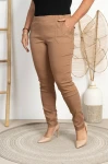 Spodnie w gumkę MIKSA DŁUGIE 09 wysoki stan pudrowy brąz Plus Size 42-60