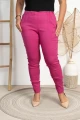 Spodnie w gumkę MIKSA DŁUGIE 09 wysoki stan fuksja Plus Size 42 44 46 48 50 52 54 56 58 60
