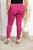 Spodnie w gumkę MIKSA DŁUGIE 09 wysoki stan fuksja Plus Size 42 44 46 48 50 52 54 56 58 60