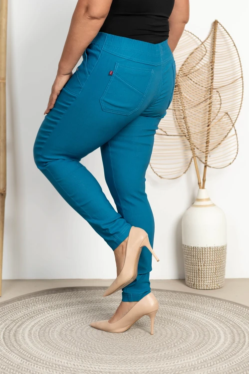 Spodnie w gumkę wysoki stan morskie Plus Size 42 44 46 48 50 52 54 56 58 60