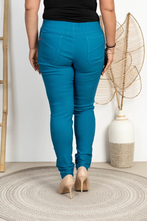Spodnie w gumkę wysoki stan morskie Plus Size 42 44 46 48 50 52 54 56 58 60