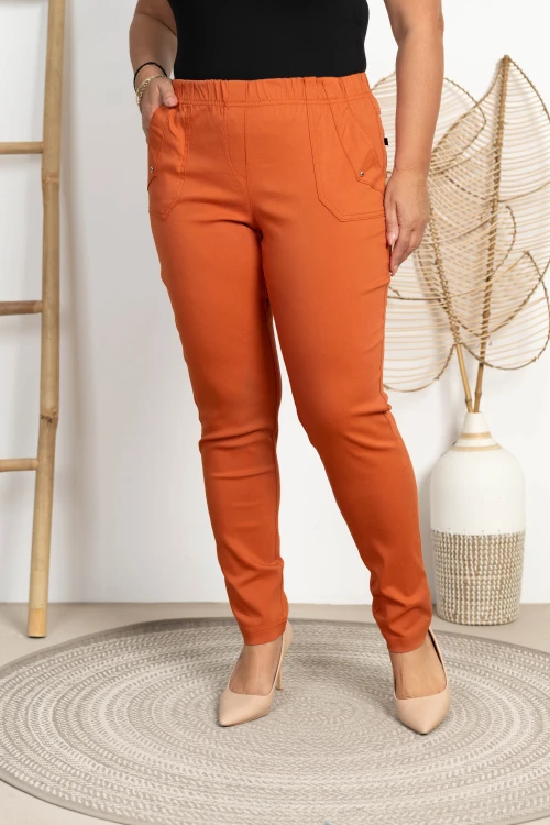 DSC09178.jpgSpodnie w gumkę MIKSA DŁUGIE 09 wysoki stan ceglane Plus Size 42-60