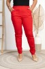 Spodnie w gumkę MIKSA DŁUGIE 09 wysoki stan czerwone Plus Size 42 44 46 48 50 52 54 56 58 60