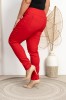 Spodnie w gumkę MIKSA DŁUGIE 09 wysoki stan czerwone Plus Size 42 44 46 48 50 52 54 56 58 60