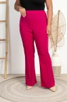 Eleganckie Dzwony w Kant STEP różowe Plus Size 42-54