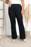 Eleganckie Dzwony w Kant STEP granatowe Plus Size 42-54