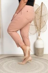 Spodnie 7/8 MIKSA pudrowy róż Plus Size 42-58