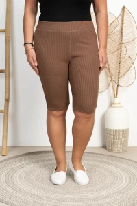 Kolarki prążkowane YOGA camelowe Plus Size 42-56 