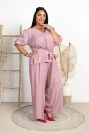 Komplet elegancki ISADORA pudrowy Plus Size 42-52