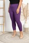 Spodnie 7/8 MIKSA z zipem fioletowe Plus Size 42-58