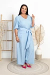 Komplet elegancki ISADORA błękitny Plus Size 42-52