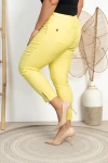 Spodnie 7/8 MIKSA z zipem żółte Plus Size 42-58