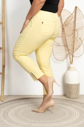 Spodnie 7/8 MIKSA z zipem bananowe Plus Size 42-58