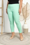 Spodnie 7/8 MIKSA z zipem pistacja Plus Size 42-58