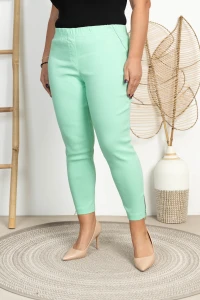 Spodnie 7/8 MIKSA z zipem pistacja Plus Size 42-58